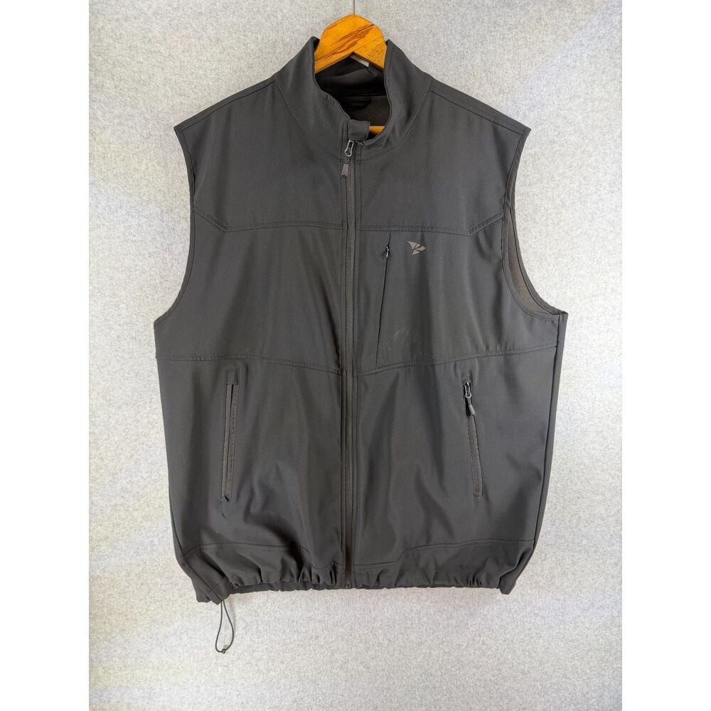 Rodeel Men’s 3XL Black Softshell Fishing Vest Windproof Water Repellent 3682